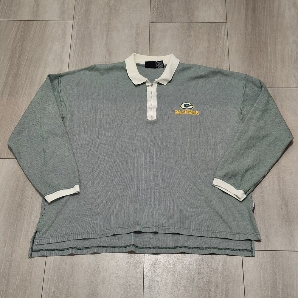 Vintage Green Bay Packers Shirt Long Sleeved Zip 90’s Lee Sport NFL Mens XL Rare